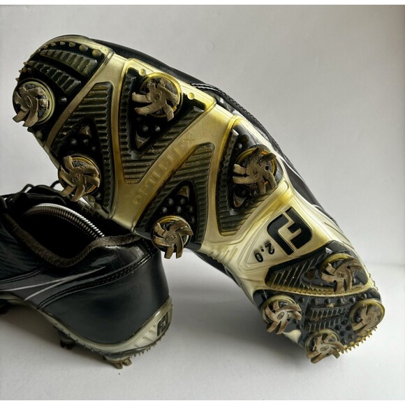 Footjoy FJ DNA 2.0 Golf Shoes Men's Size 11 Soft Spikes Black Leather Lace Up - Picture 6 of 8